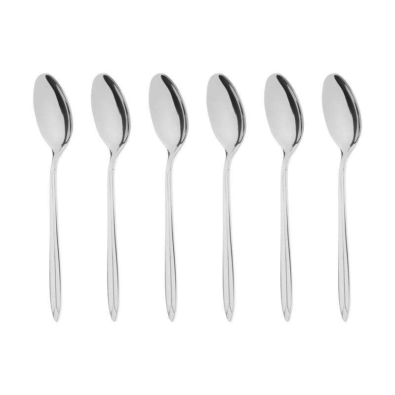 قاشق چای خوری ناب استیل مدل پالرمو بسته 6 عددی