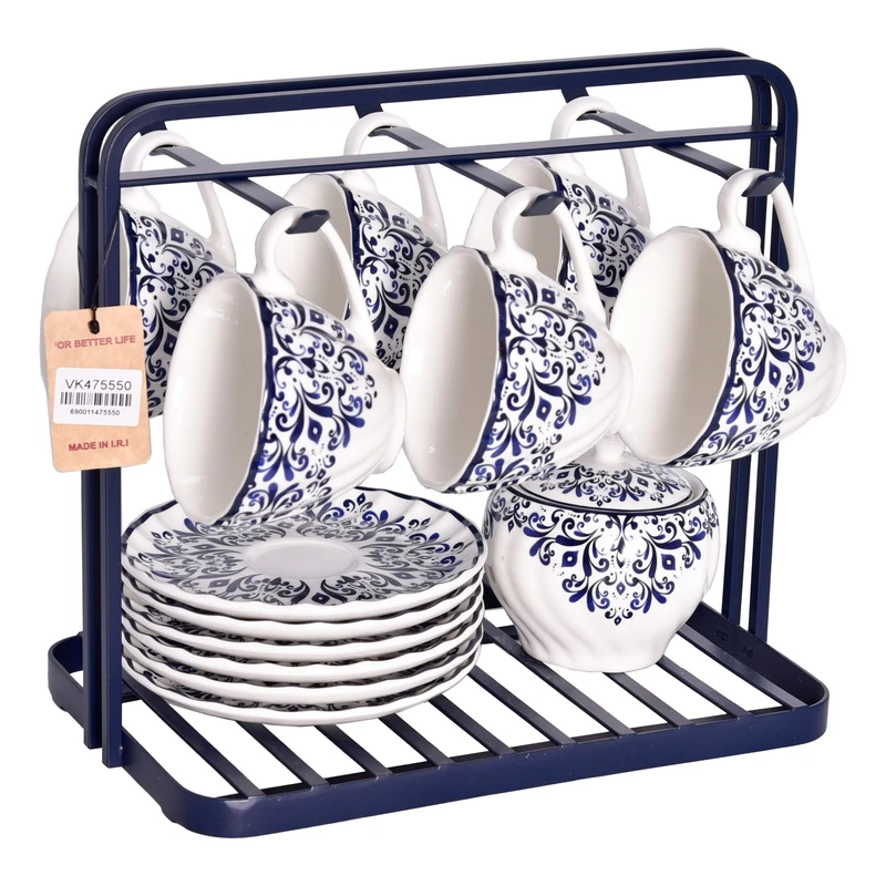 سرویس چای خوری 14 پارچه بی.وی.کی 6 نفره طرح آترین کد 475550