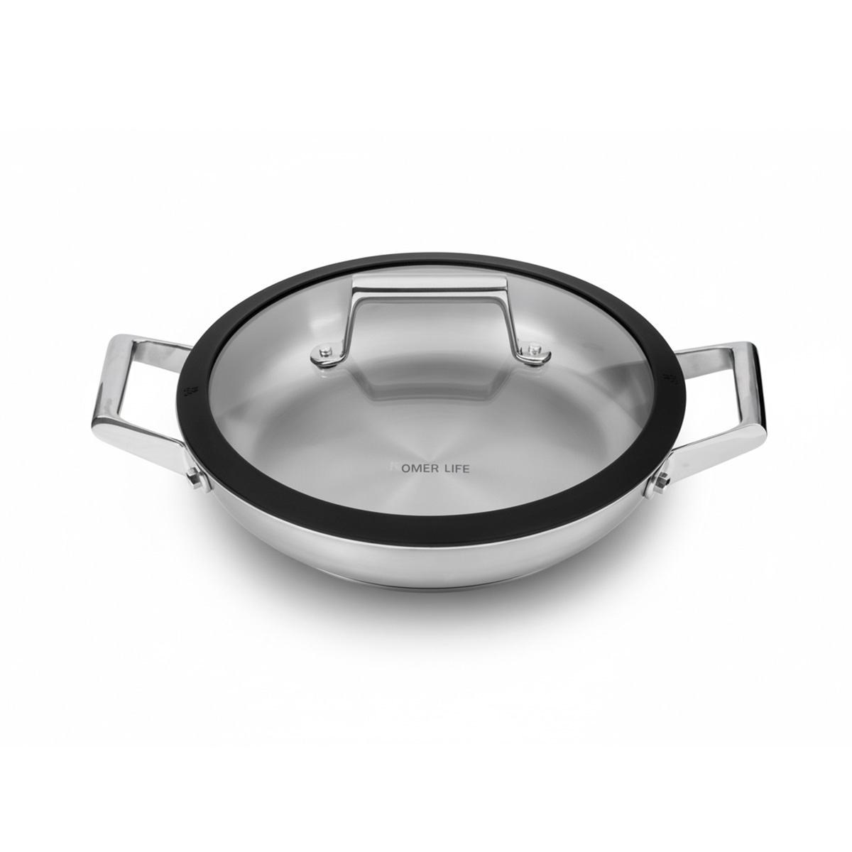ماهیتابه استیل کف لیزری سایز 26 دودسته مدل اولترا کوک (ULTRA COOK)
